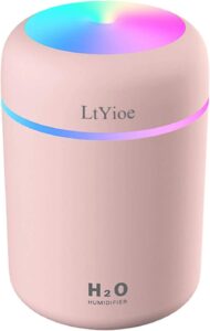 LtYioe Colorful Cool Mini Humidifier, Personal Mini Humidifier for Car, Office Room, Bedroom